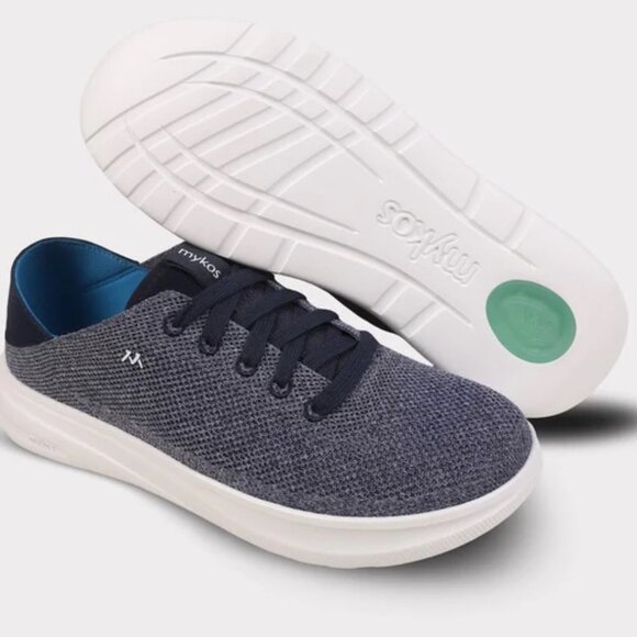 MYKOS MEN'S" WILSON"NAVY SOFT FOLD DOWN HEEL Men's Lace-Up Sneaker MM2503 - Picture 3 of 7